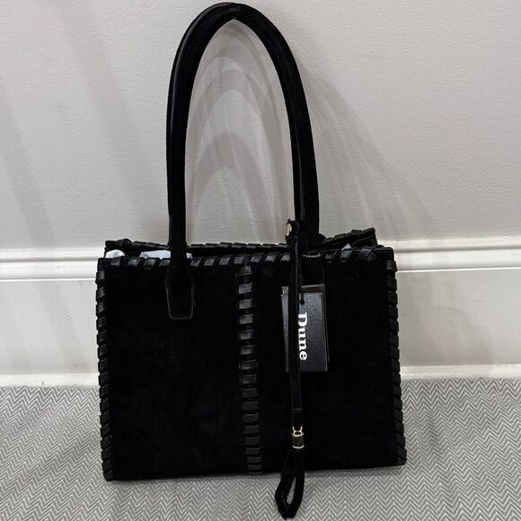 Dune London Genuine Leather Suede Black Handbag New - Picture 3 of 5